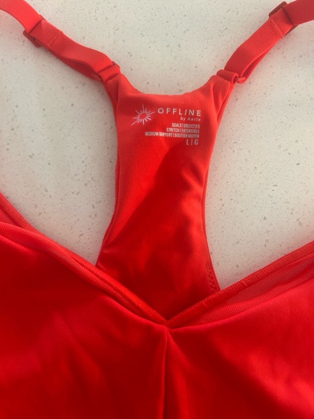OFFLINE By Aerie Goals Mesh V-Neck Sports Bra size L Perfect condition - Picture 2 of 7